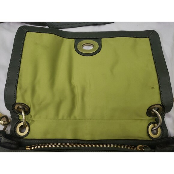 COACH Limited Edition Hamptons Flap Bag, 15400, Green Leather Shoulder Purse - Picture 11 of 16